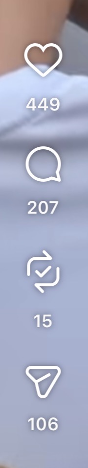 צילום מסך מאינסטגרם: 449 לייקים, 207 תגובות, 15 שיתופים, 106 שליחות